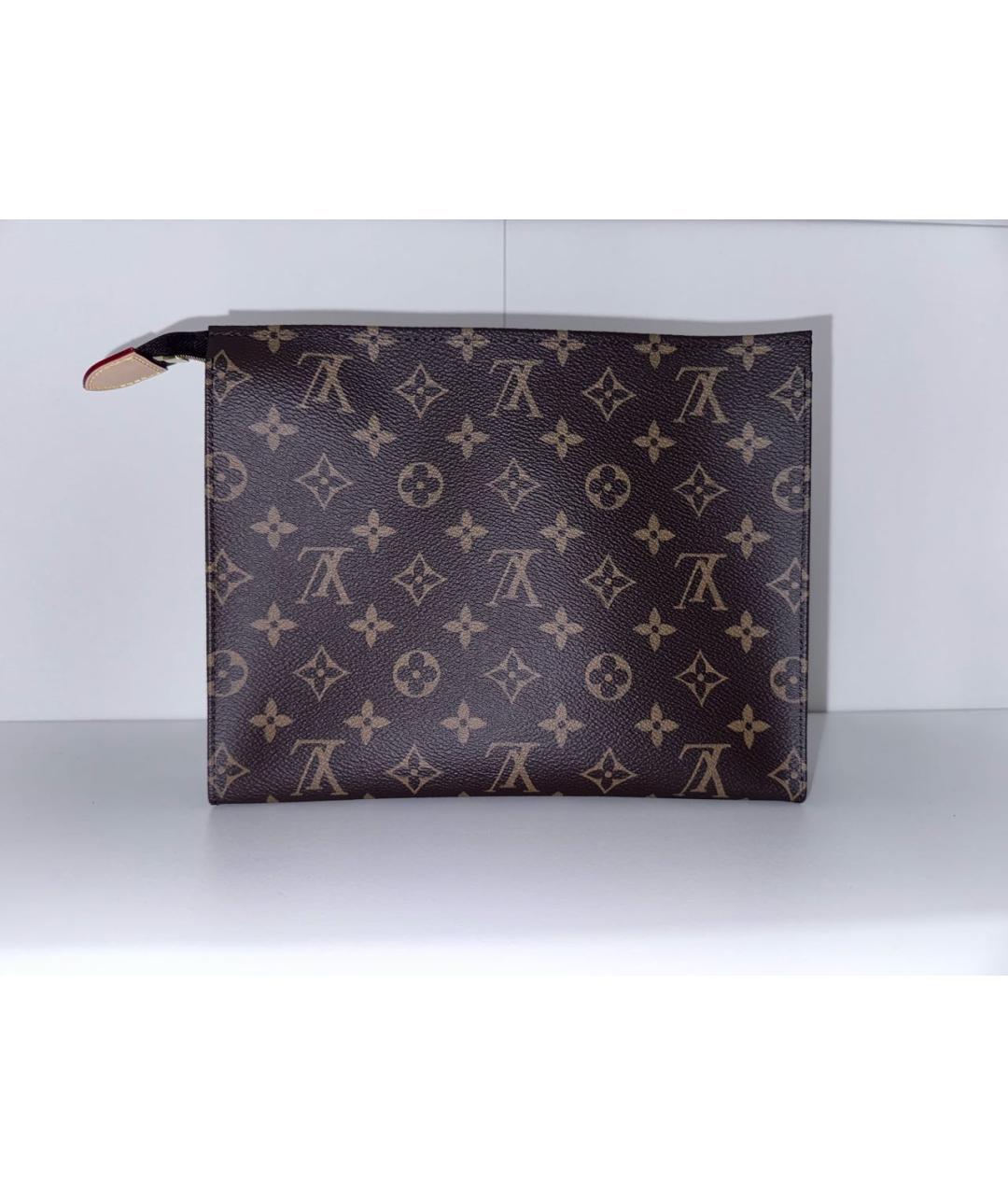 LOUIS VUITTON Коричневая косметичка, фото 9