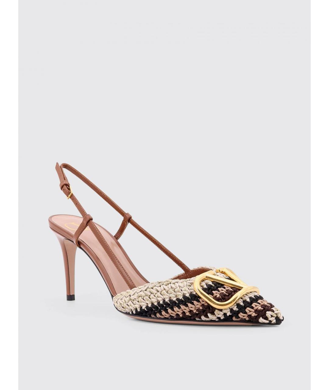 VALENTINO Бежевые текстильные туфли, фото 2