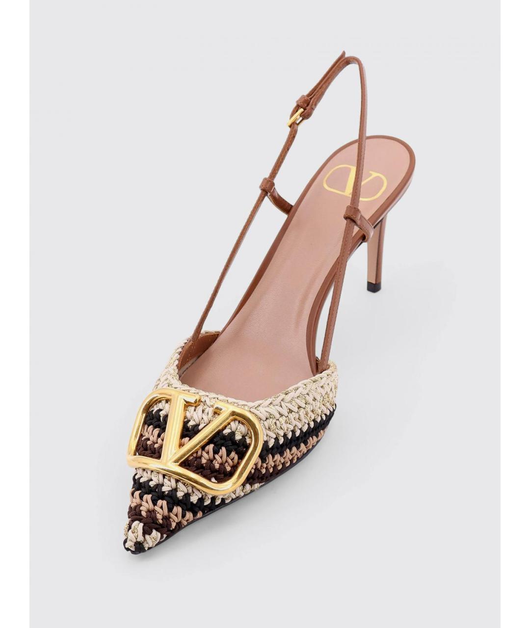 VALENTINO Бежевые текстильные туфли, фото 4