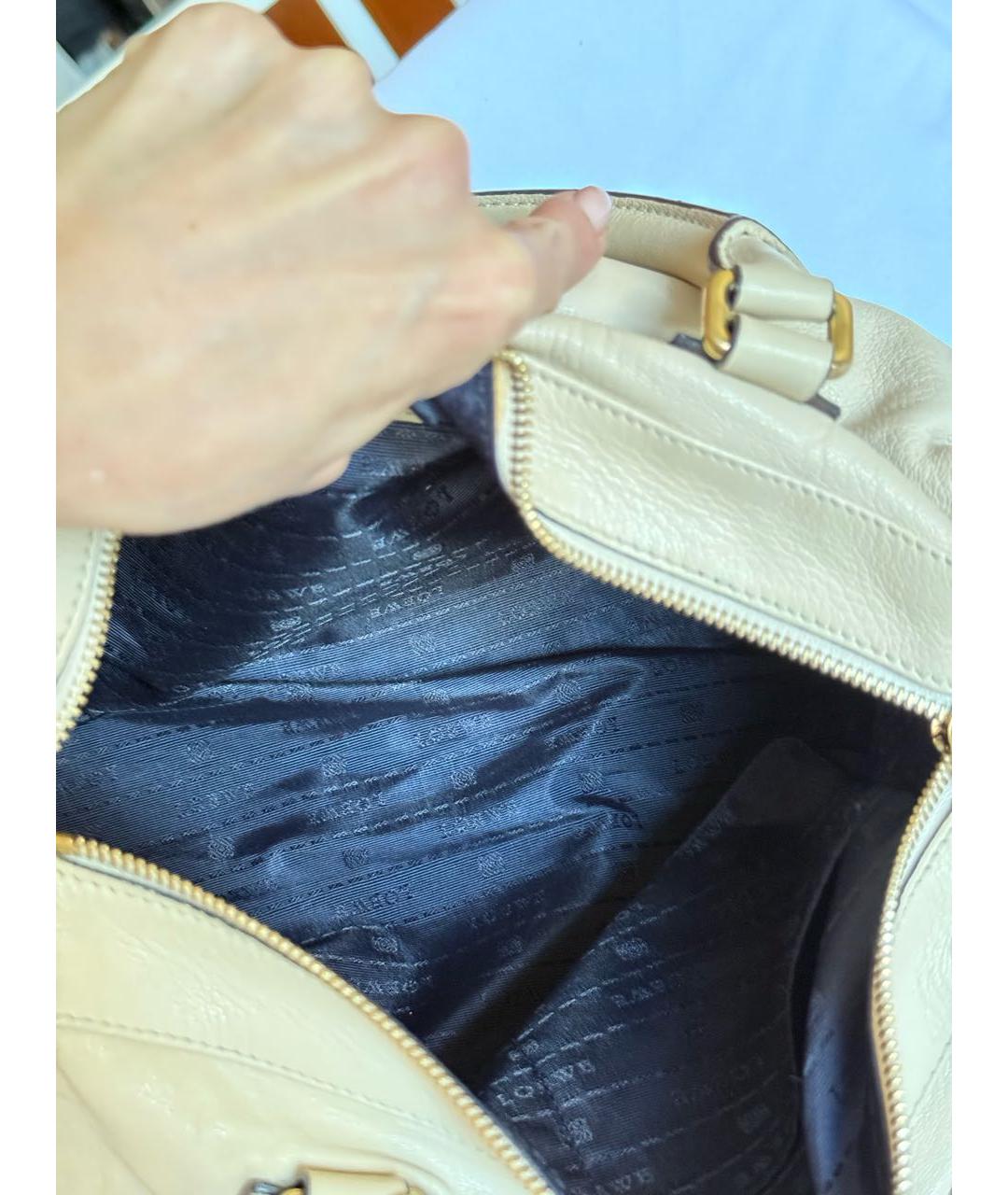 LOEWE Бежевая кожаная сумка тоут, фото 3