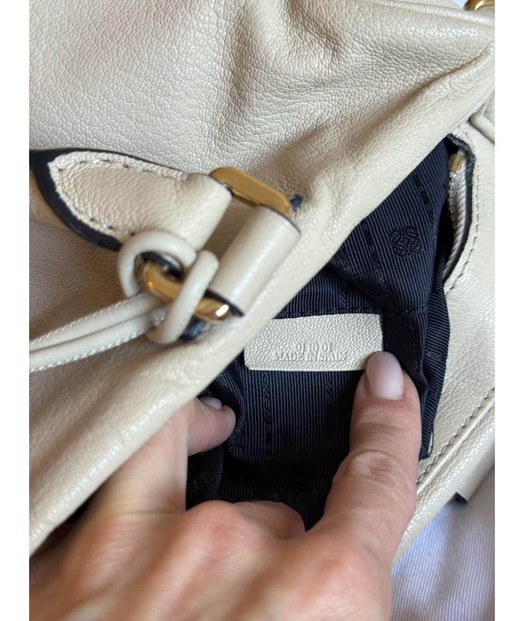 LOEWE Бежевая кожаная сумка тоут, фото 4