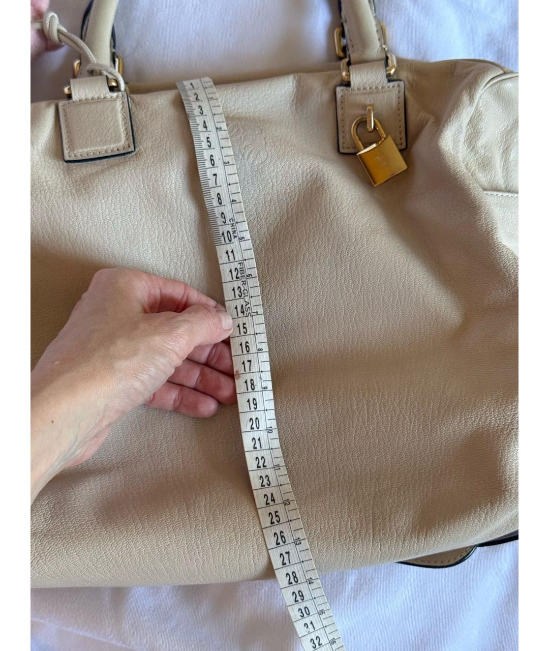 LOEWE Бежевая кожаная сумка тоут, фото 6
