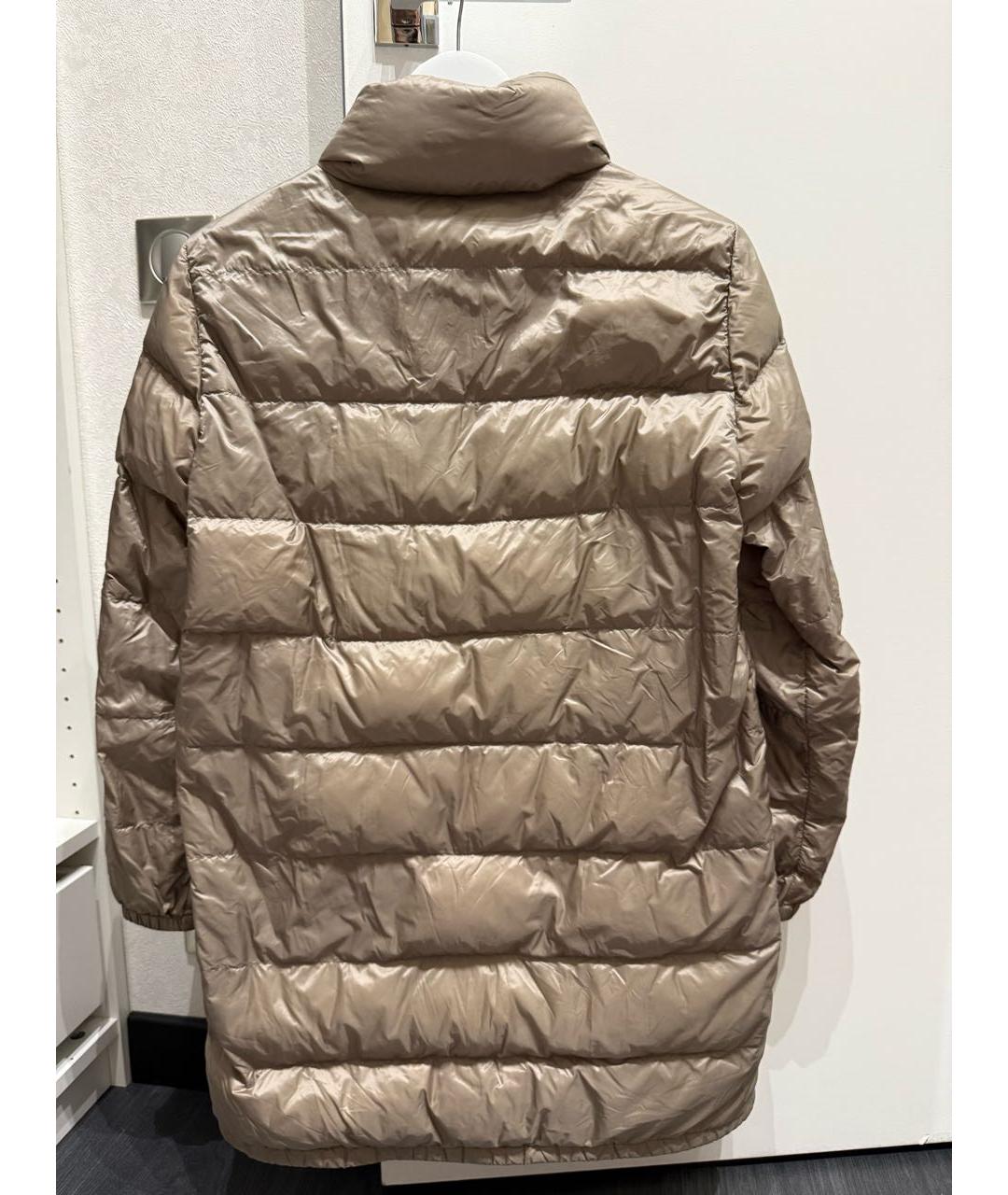 MONCLER Бежевый полиамидовый пуховик, фото 2