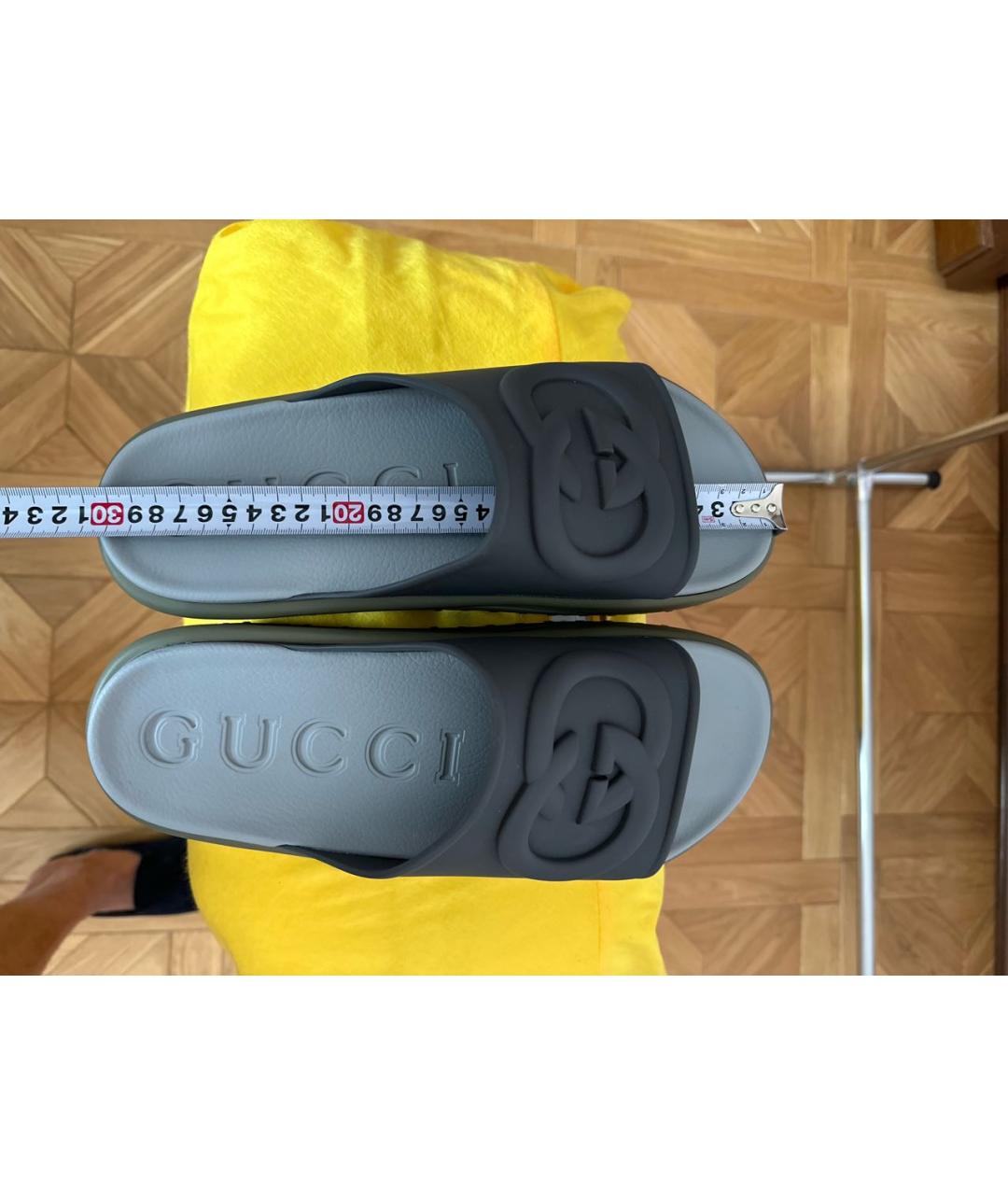 GUCCI Резиновые шлепанцы, фото 5