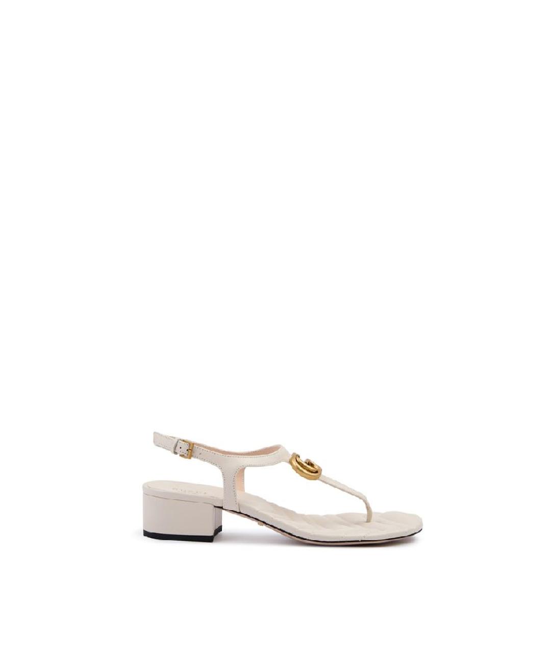 GUCCI Белые кожаные сандалии, фото 10
