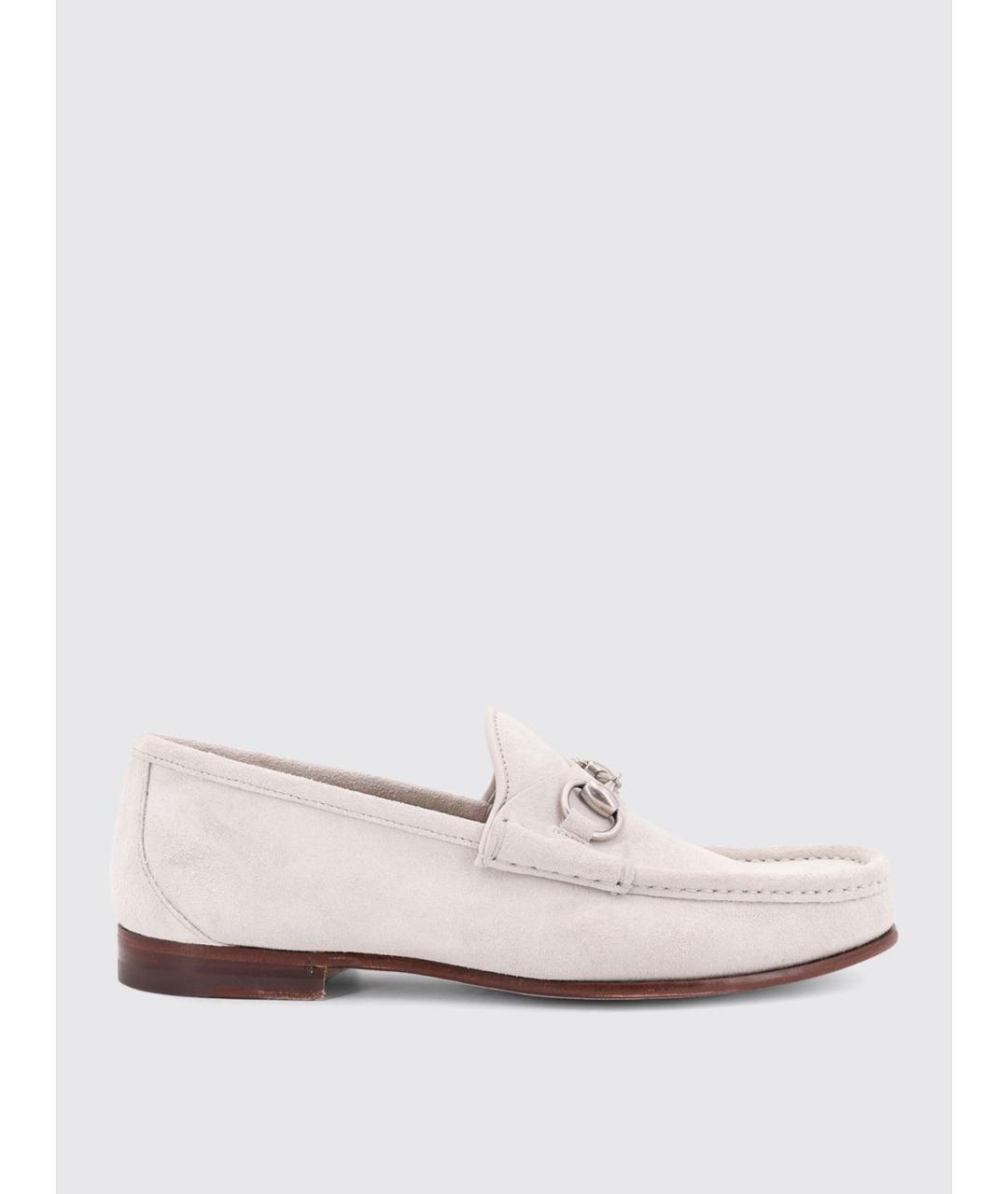 GUCCI Бежевые замшевые лоферы, фото 4