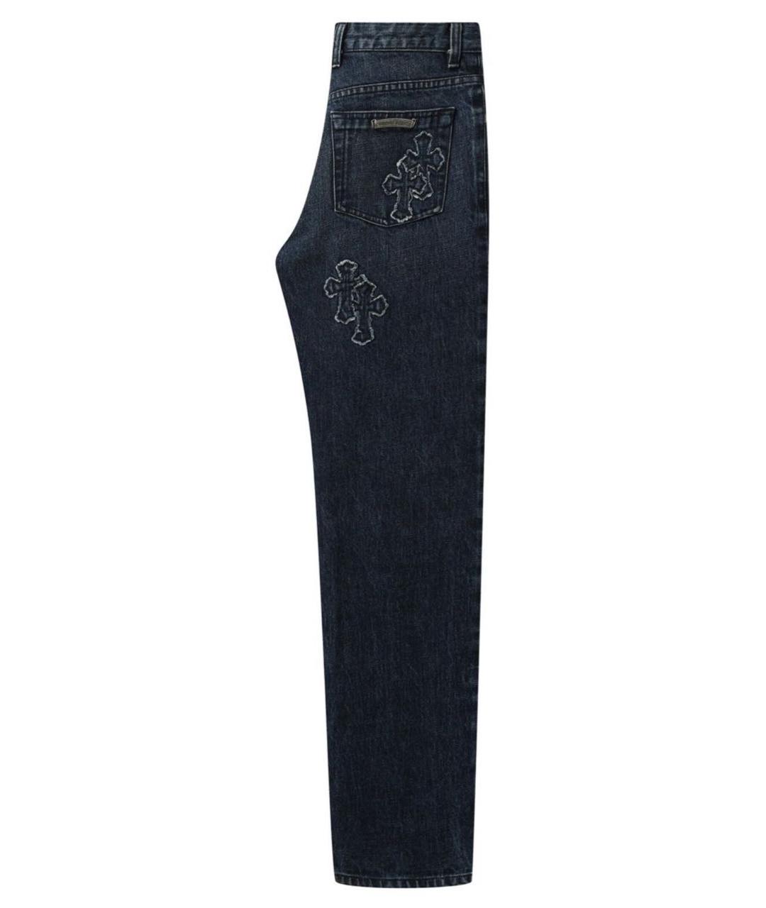 CHROME HEARTS Синие хлопковые прямые джинсы, фото 3