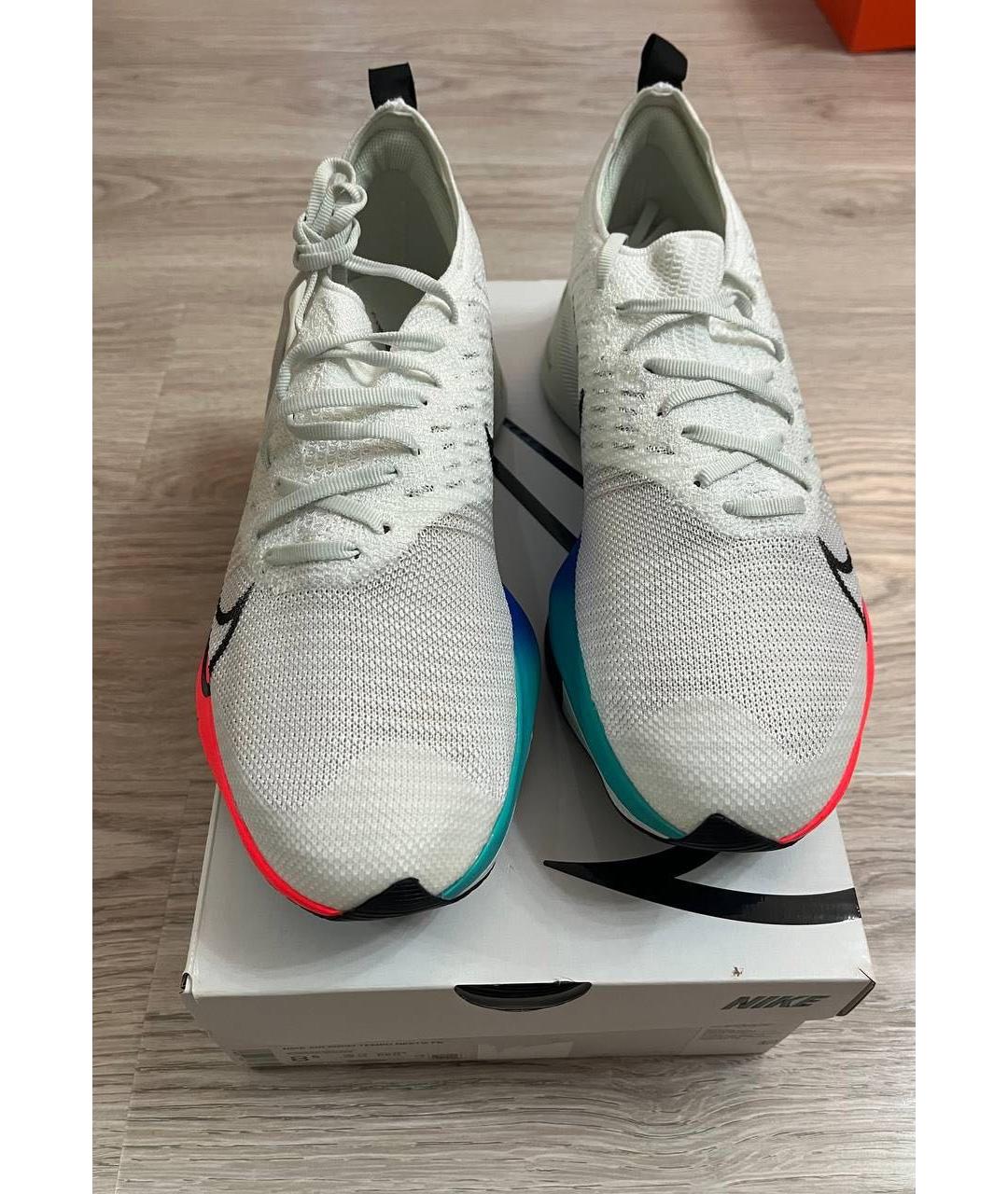 NIKE Белые текстильные низкие кроссовки / кеды, фото 2