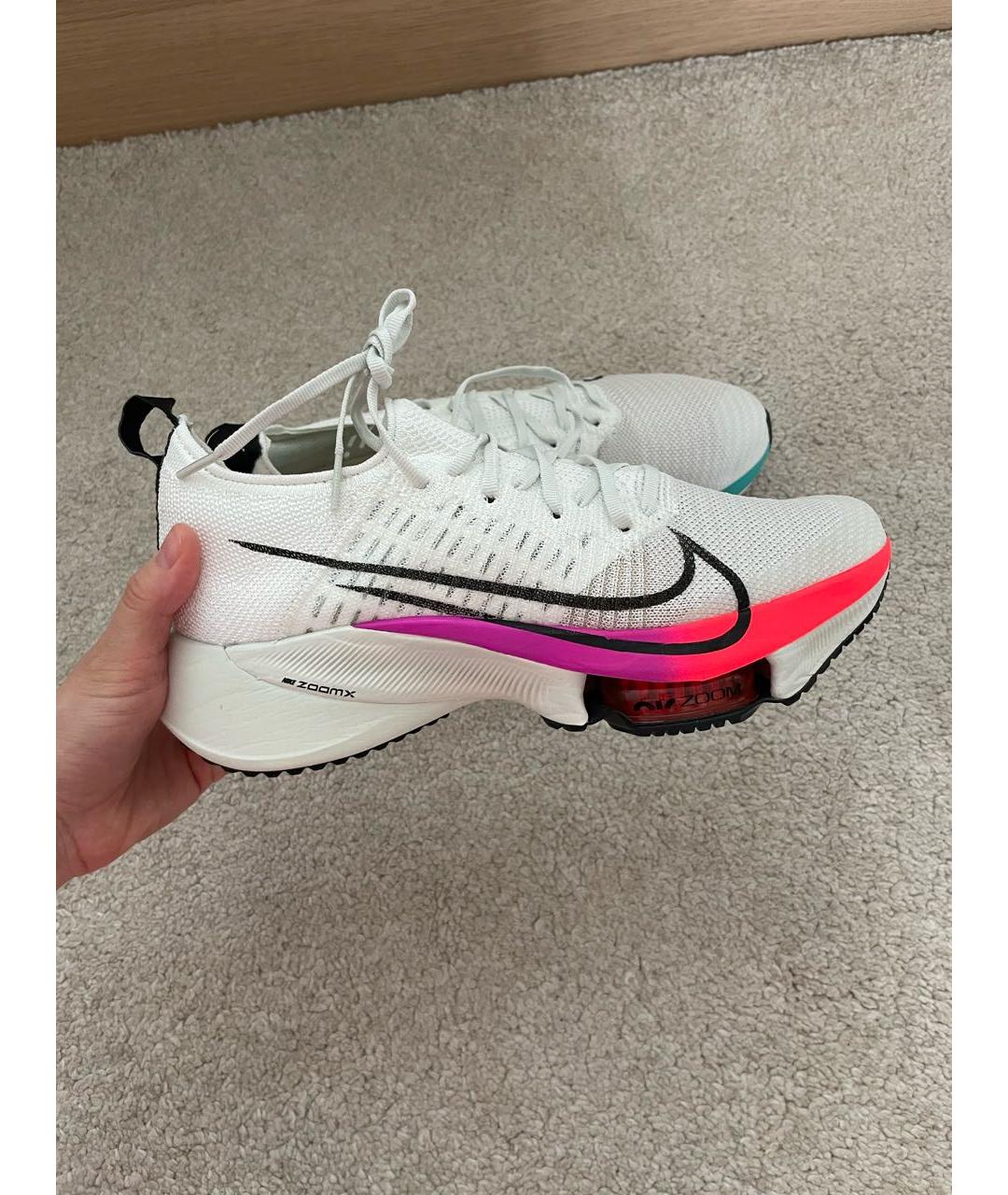 NIKE Белые текстильные низкие кроссовки / кеды, фото 5