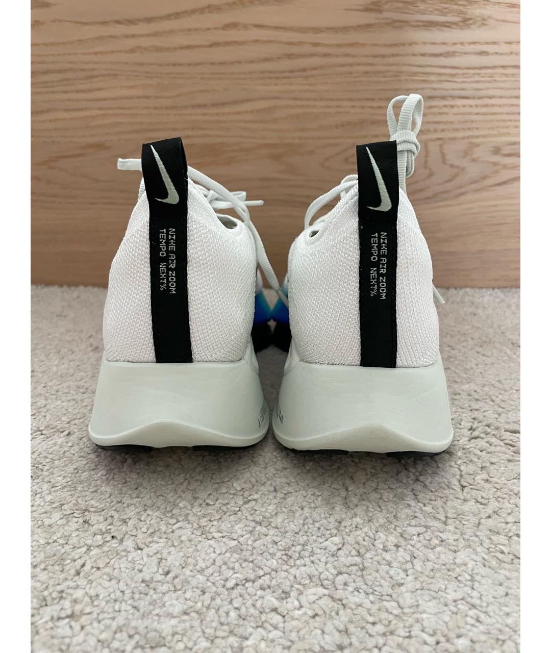 NIKE Белые текстильные низкие кроссовки / кеды, фото 4
