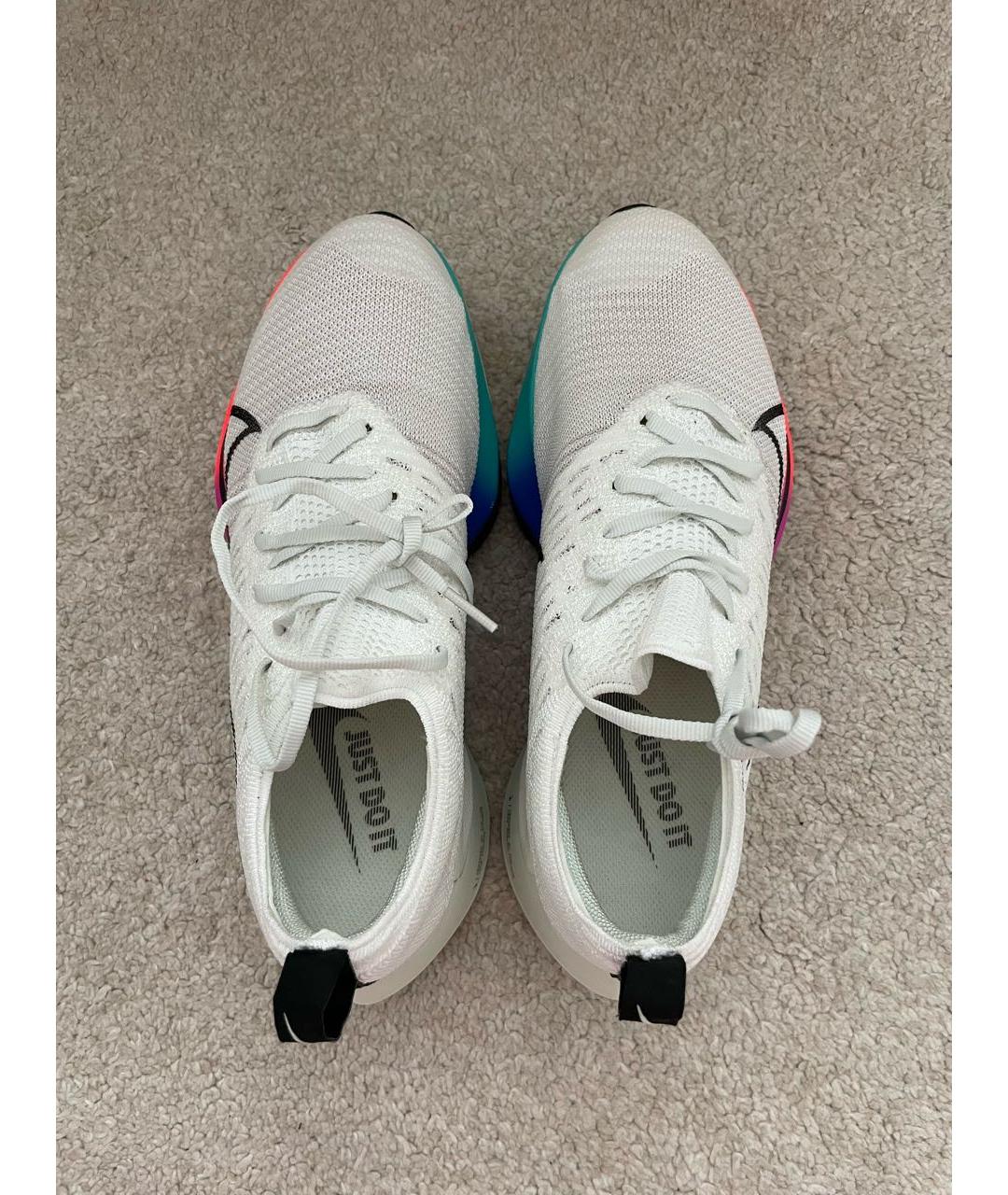 NIKE Белые текстильные низкие кроссовки / кеды, фото 3