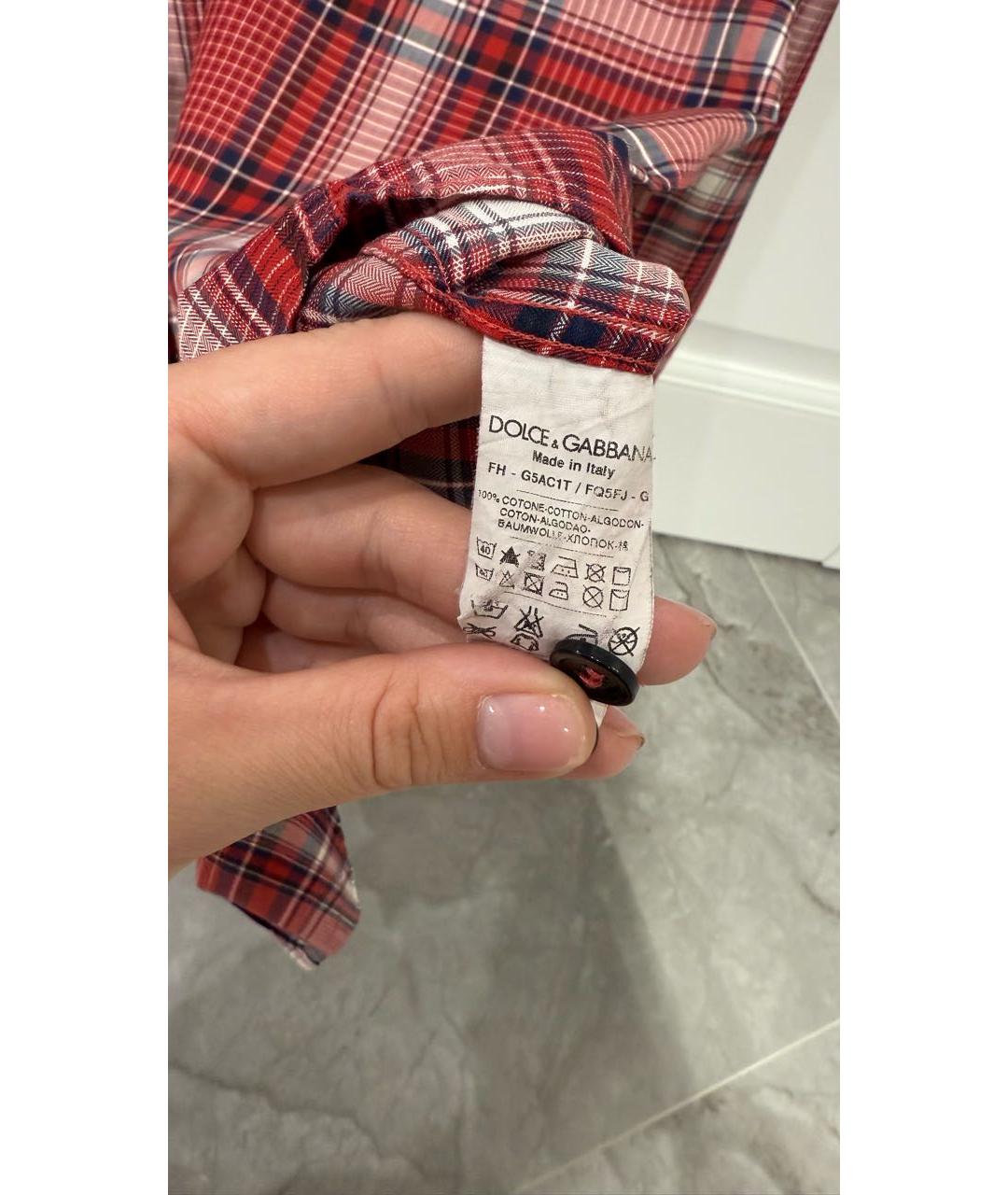 DOLCE&GABBANA Красная хлопковая кэжуал рубашка, фото 3