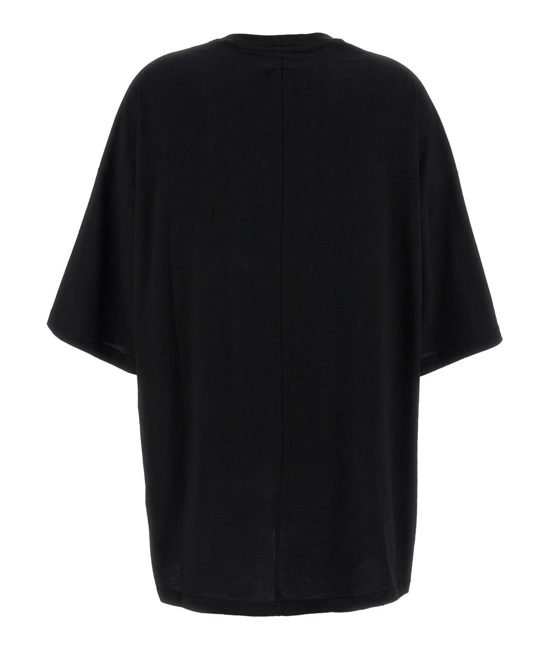 RICK OWENS Черная хлопковая футболка, фото 2