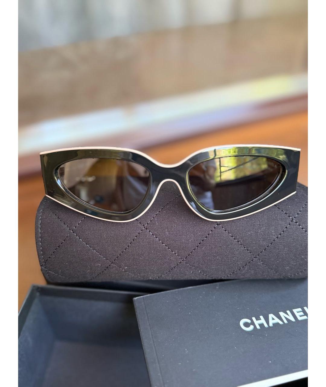 CHANEL Бежевые пластиковые солнцезащитные очки, фото 8