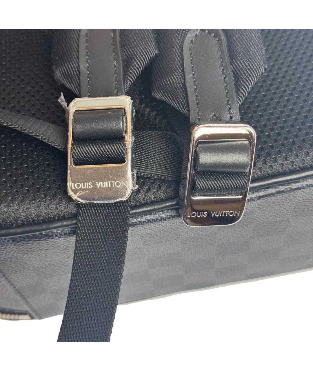 LOUIS VUITTON Черный кожаный рюкзак, фото 8
