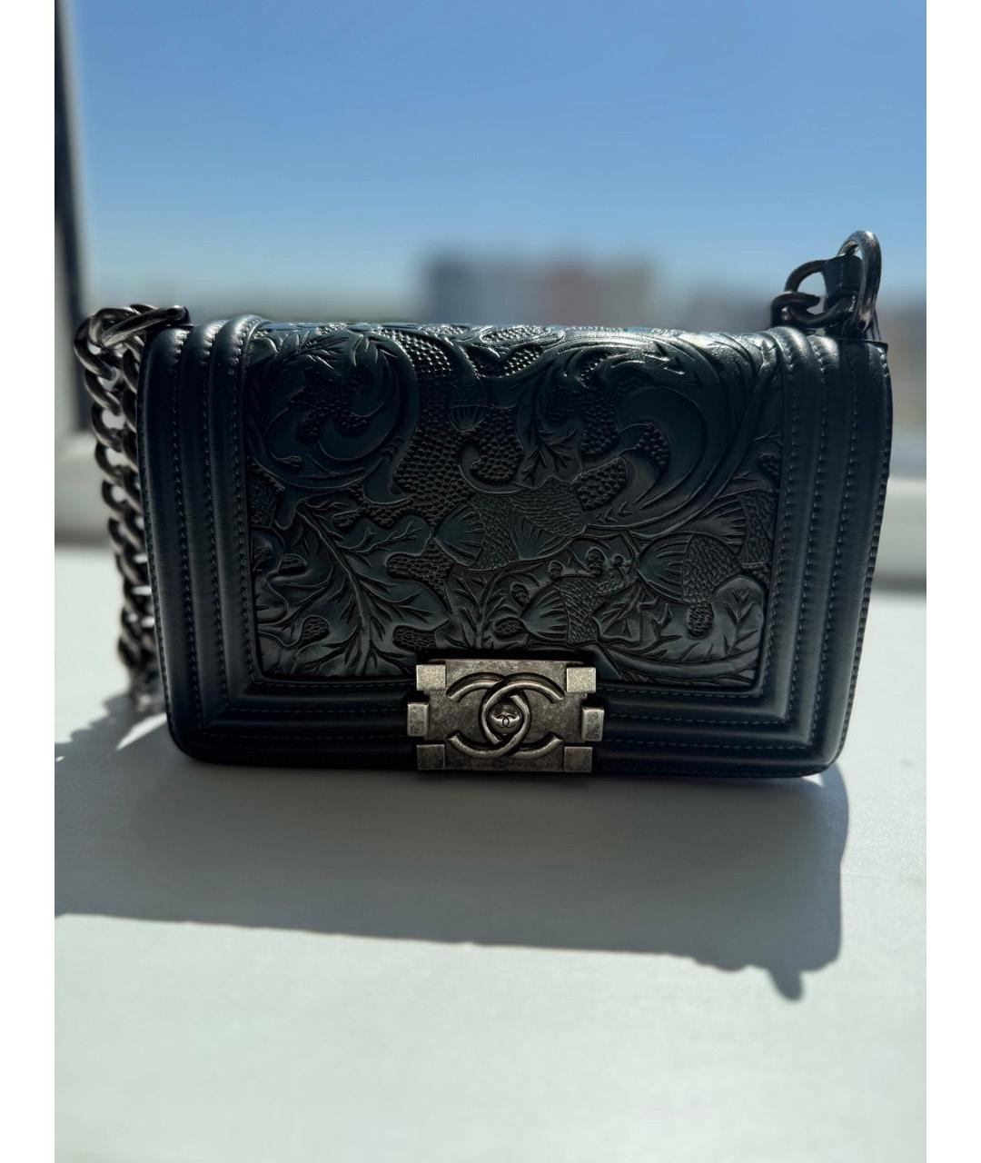 CHANEL Темно-синяя кожаная сумка через плечо, фото 8