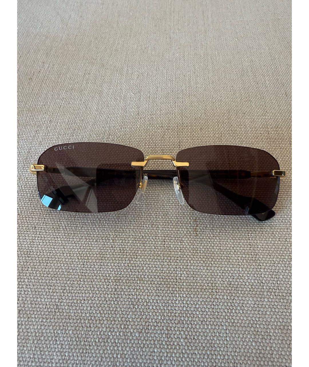 GUCCI Фиолетовые металлические солнцезащитные очки, фото 3