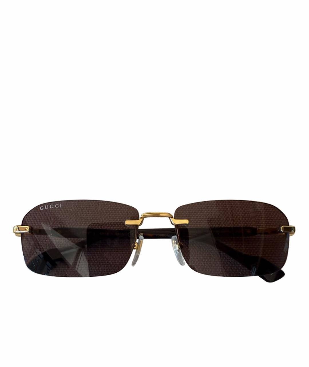 GUCCI Фиолетовые металлические солнцезащитные очки, фото 1