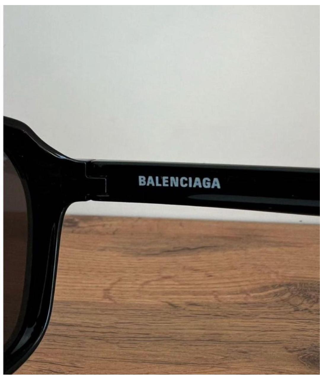 BALENCIAGA Черные пластиковые солнцезащитные очки, фото 5