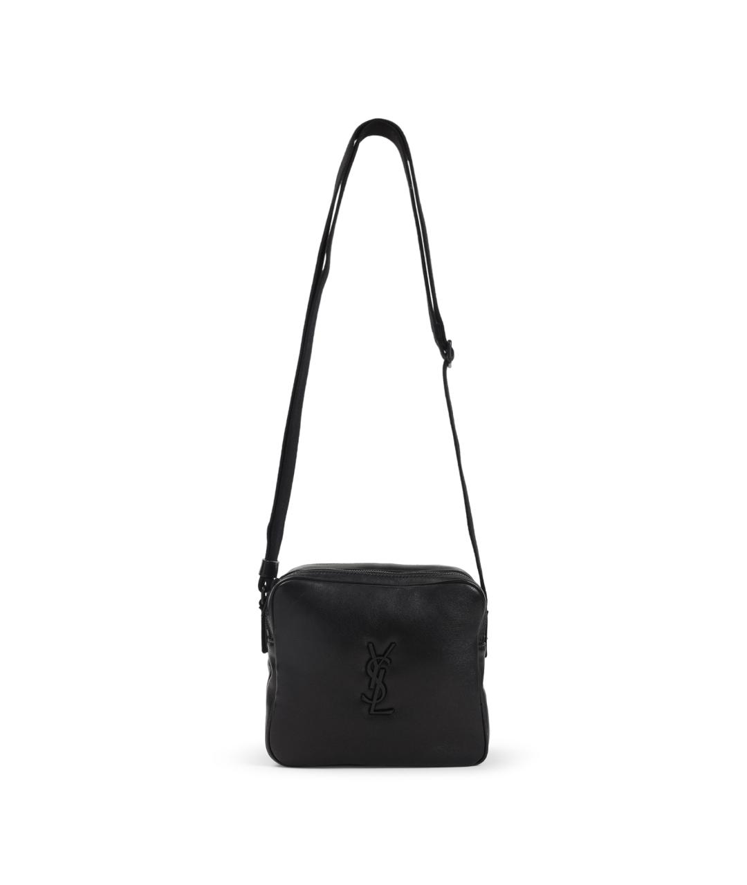 SAINT LAURENT Черная кожаная сумка через плечо, фото 1