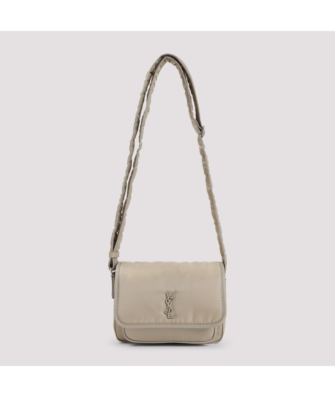 SAINT LAURENT Бежевая синтетическая сумка через плечо, фото 2