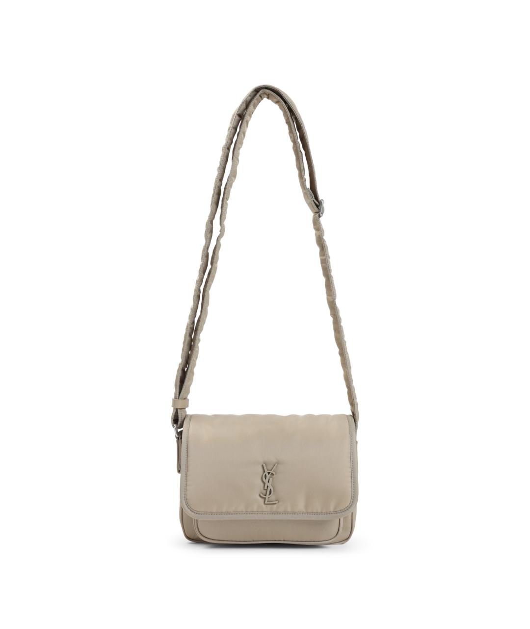 SAINT LAURENT Бежевая синтетическая сумка через плечо, фото 1