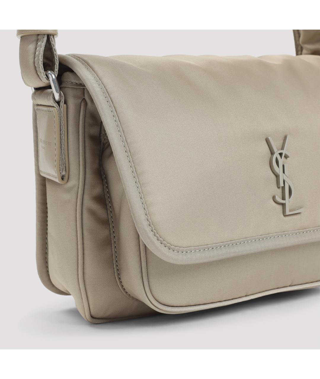 SAINT LAURENT Бежевая синтетическая сумка через плечо, фото 4