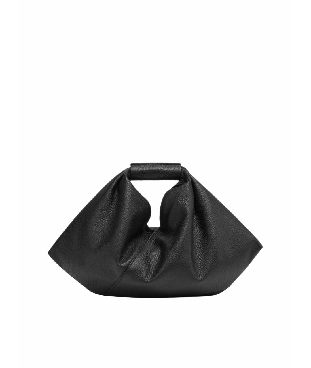 MM6 MAISON MARGIELA Черная кожаная сумка с короткими ручками, фото 1