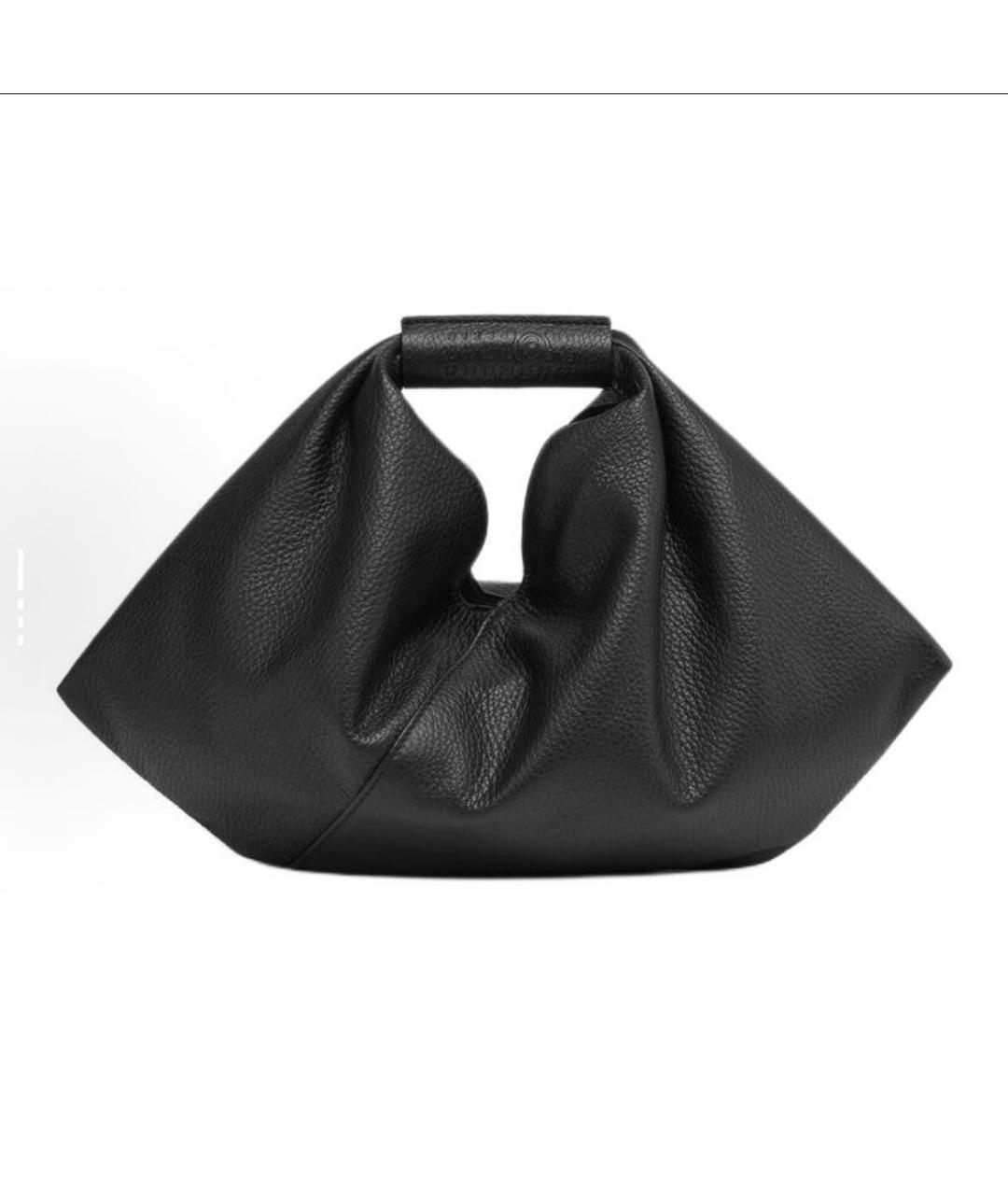 MM6 MAISON MARGIELA Черная кожаная сумка с короткими ручками, фото 5