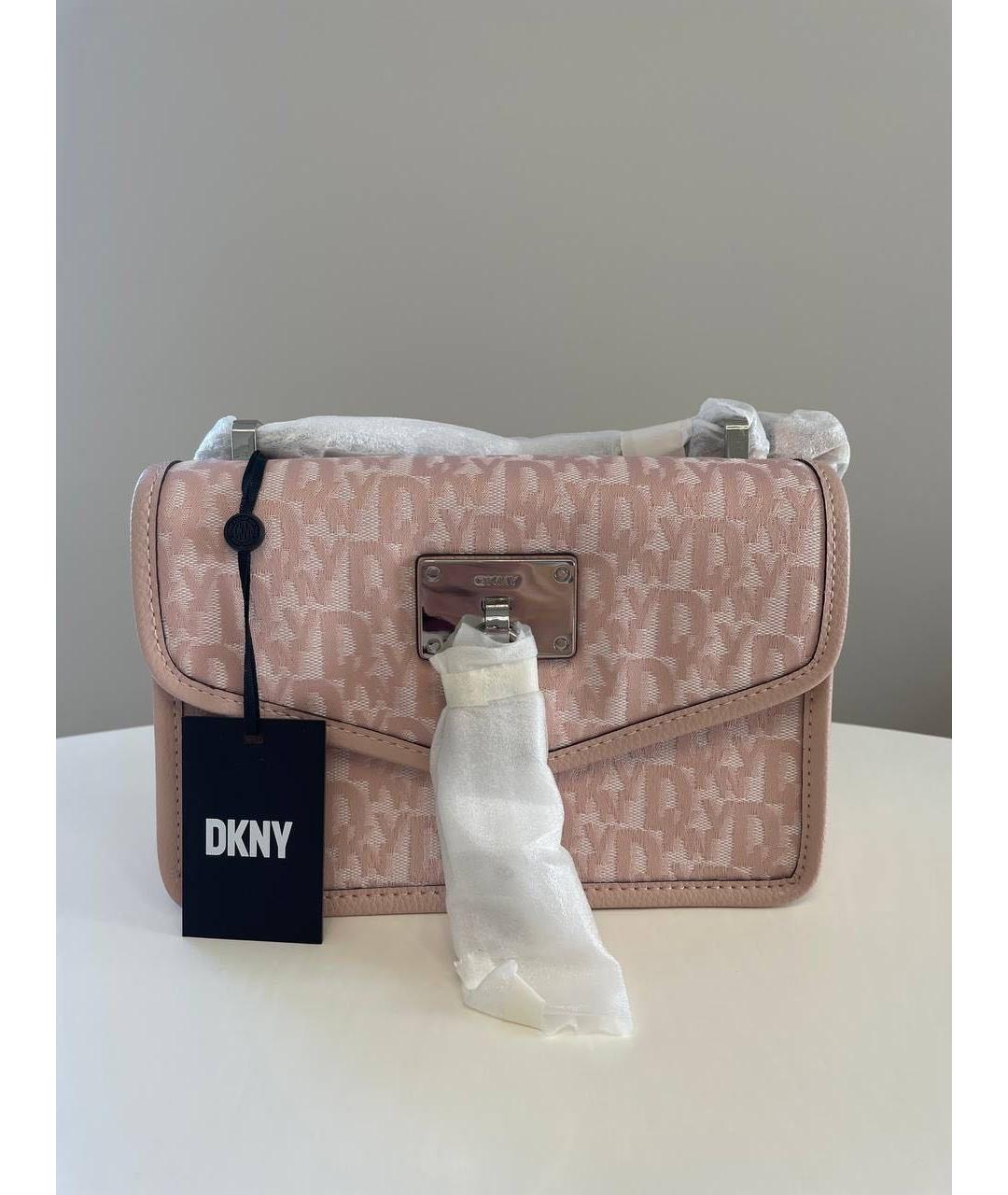 DKNY Розовая жаккардовая сумка через плечо, фото 4