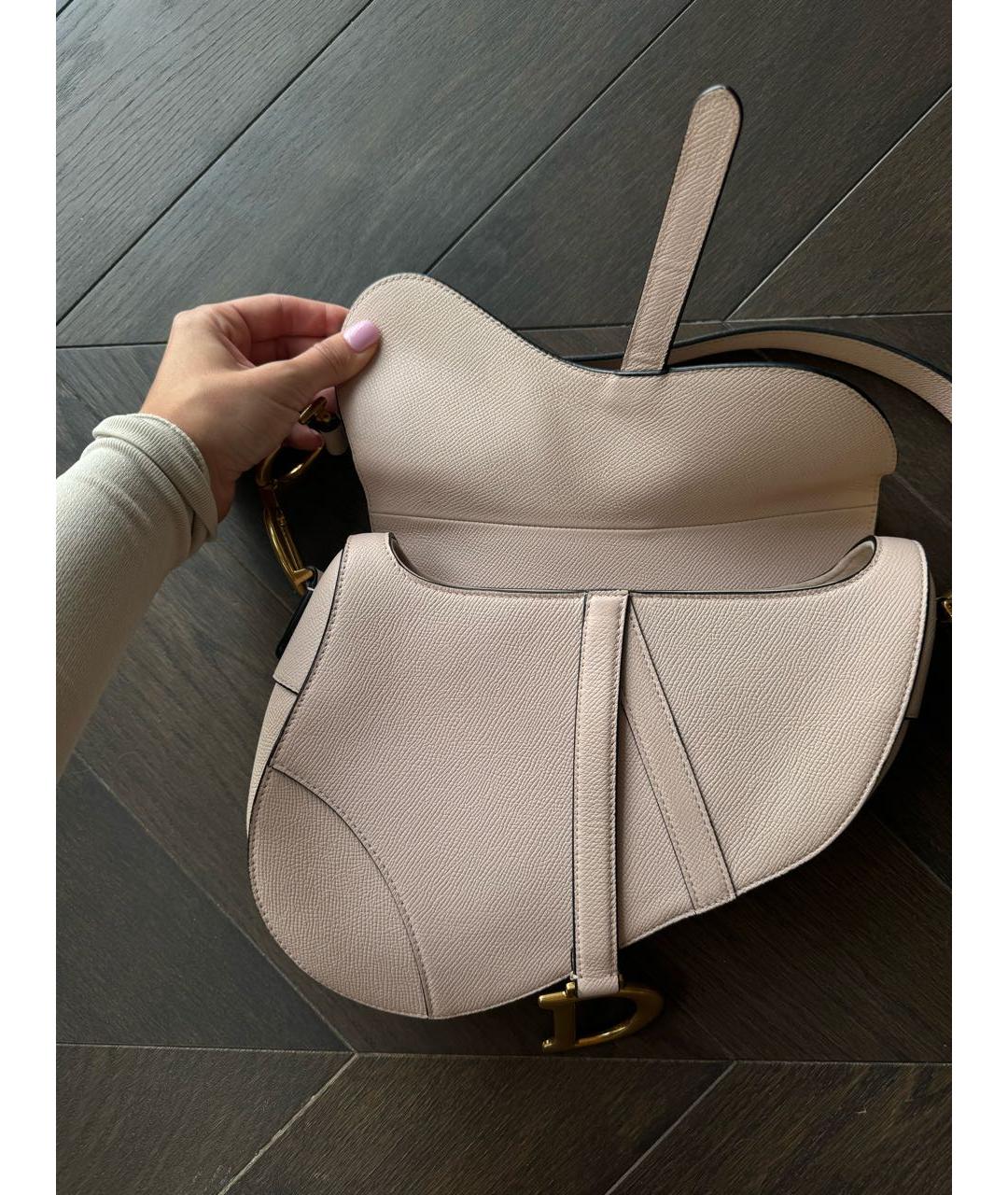 CHRISTIAN DIOR Розовая кожаная сумка с короткими ручками, фото 3