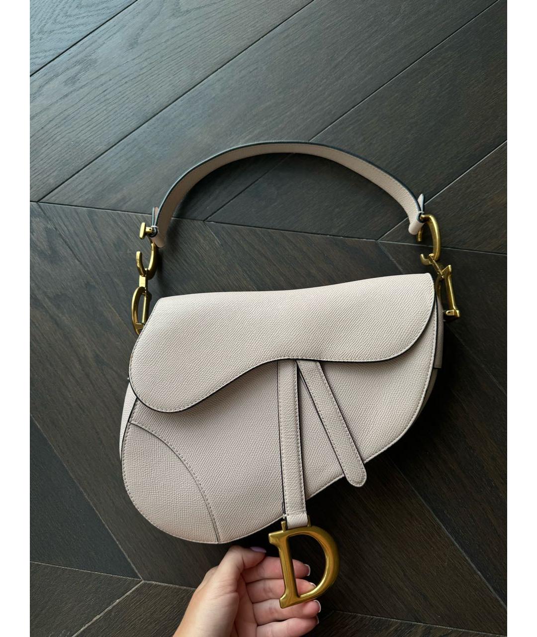 CHRISTIAN DIOR Розовая кожаная сумка с короткими ручками, фото 5