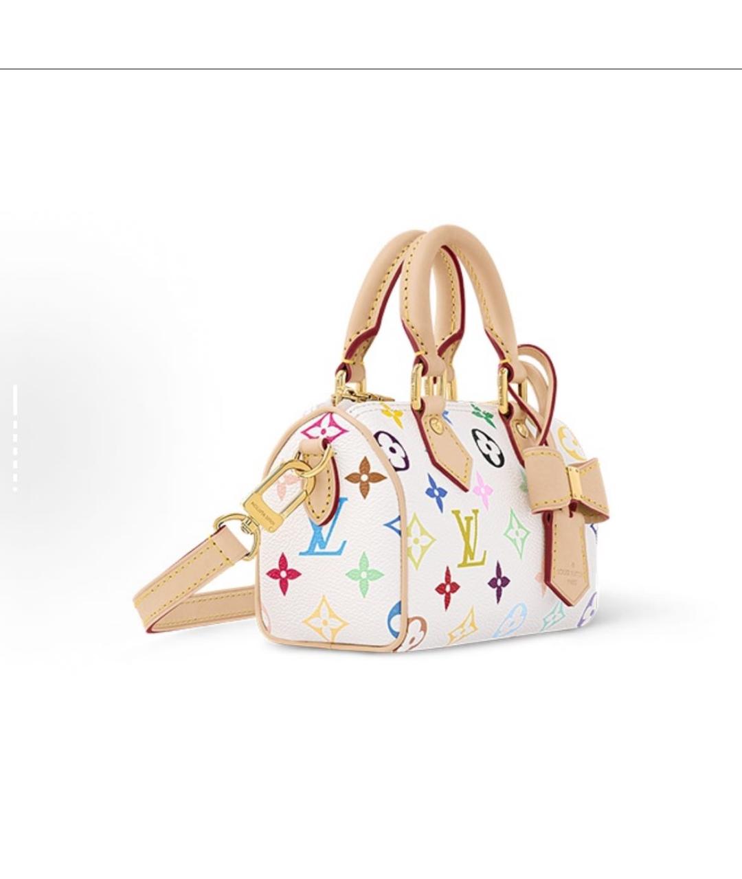 LOUIS VUITTON Белая кожаная сумка с короткими ручками, фото 2