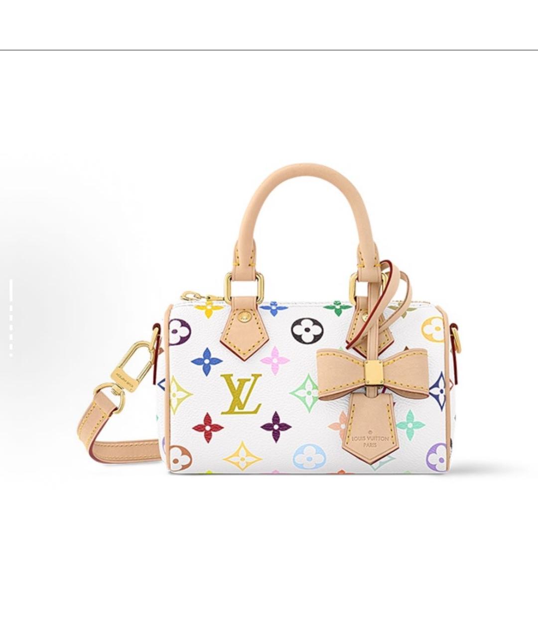 LOUIS VUITTON Белая кожаная сумка с короткими ручками, фото 5