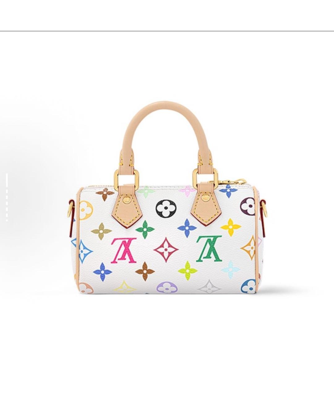LOUIS VUITTON Белая кожаная сумка с короткими ручками, фото 3