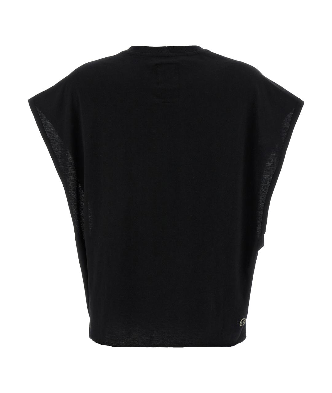 RICK OWENS Черная хлопковая футболка, фото 2