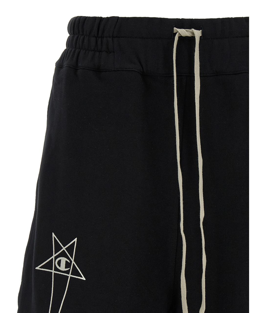 RICK OWENS Черные хлопковые шорты, фото 3