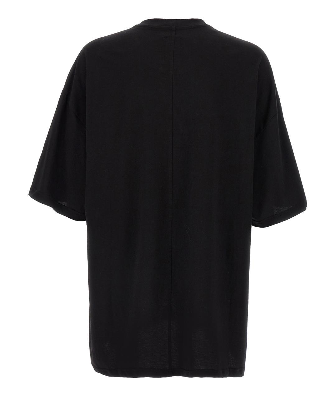 RICK OWENS Черная хлопковая футболка, фото 2