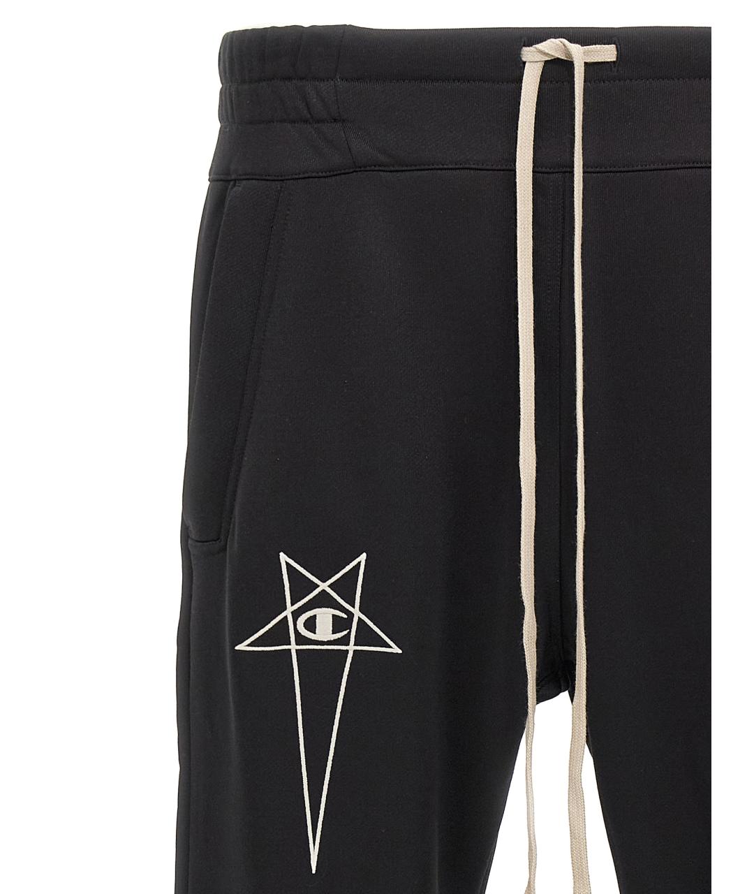 RICK OWENS Черные полиамидовые повседневные брюки, фото 3