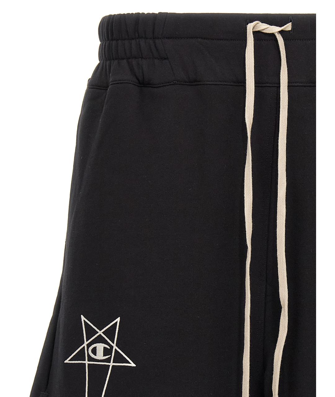 RICK OWENS Черные хлопковые шорты, фото 3
