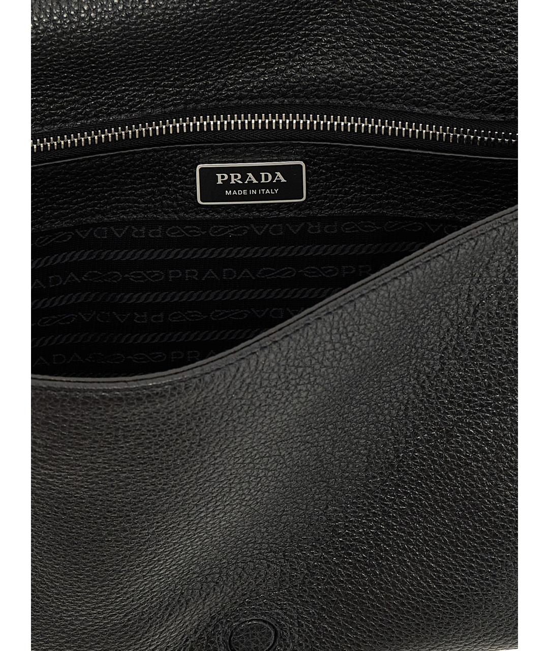 PRADA Черная кожаная сумка на плечо, фото 4