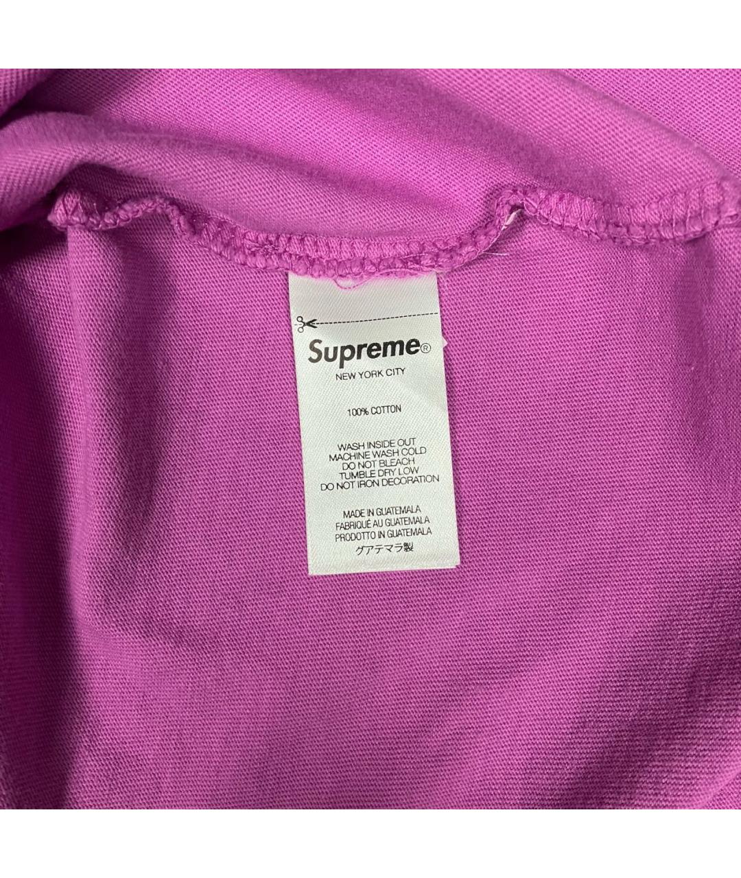 SUPREME Фиолетовая хлопковая футболка, фото 3