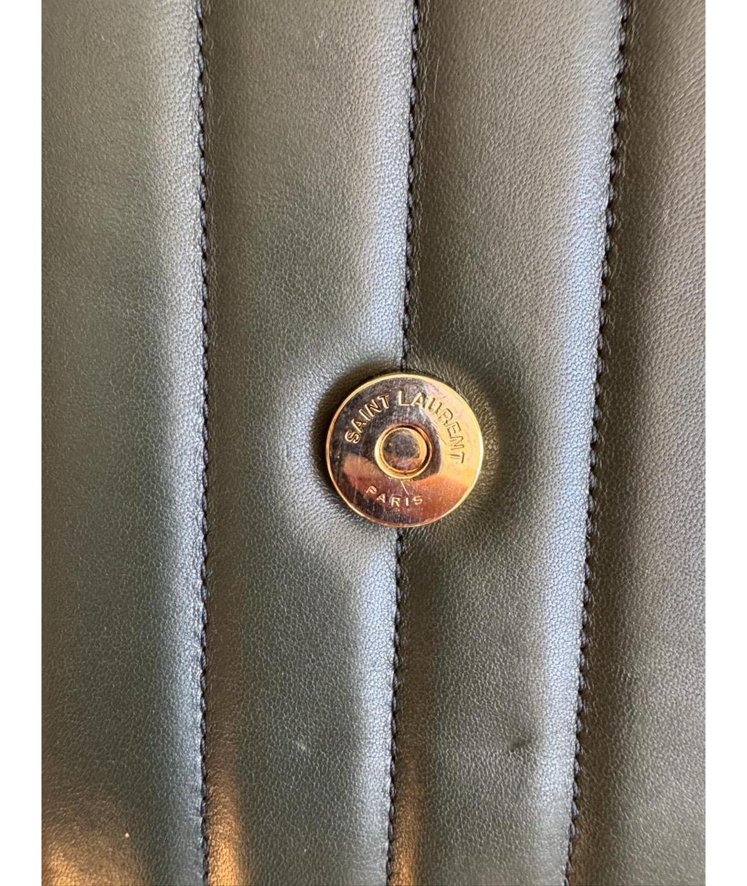 SAINT LAURENT Зеленая кожаная сумка через плечо, фото 4