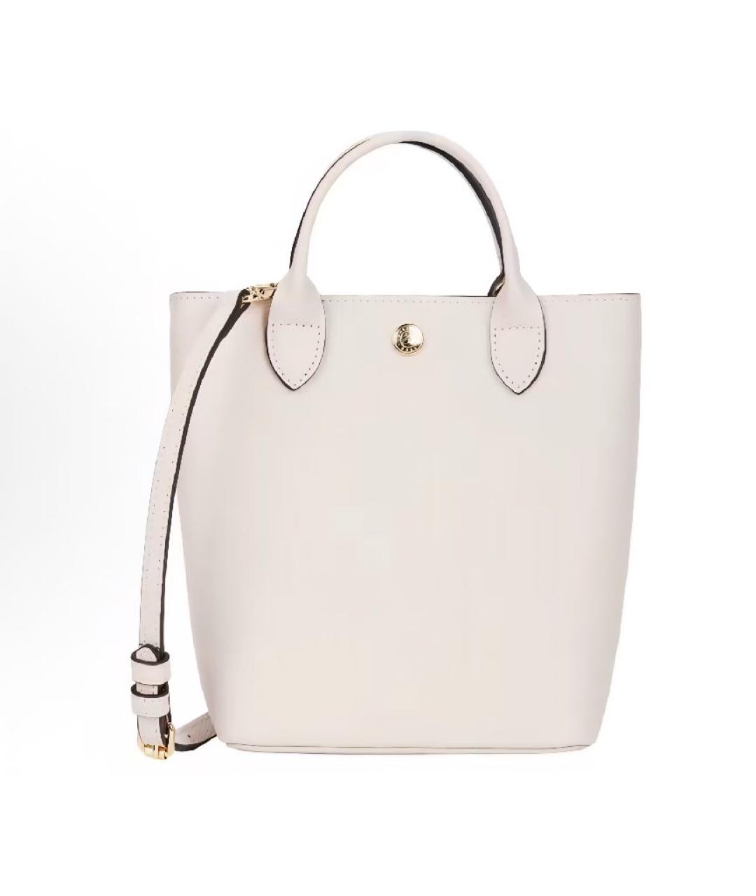 LONGCHAMP Бежевая кожаная сумка тоут, фото 4