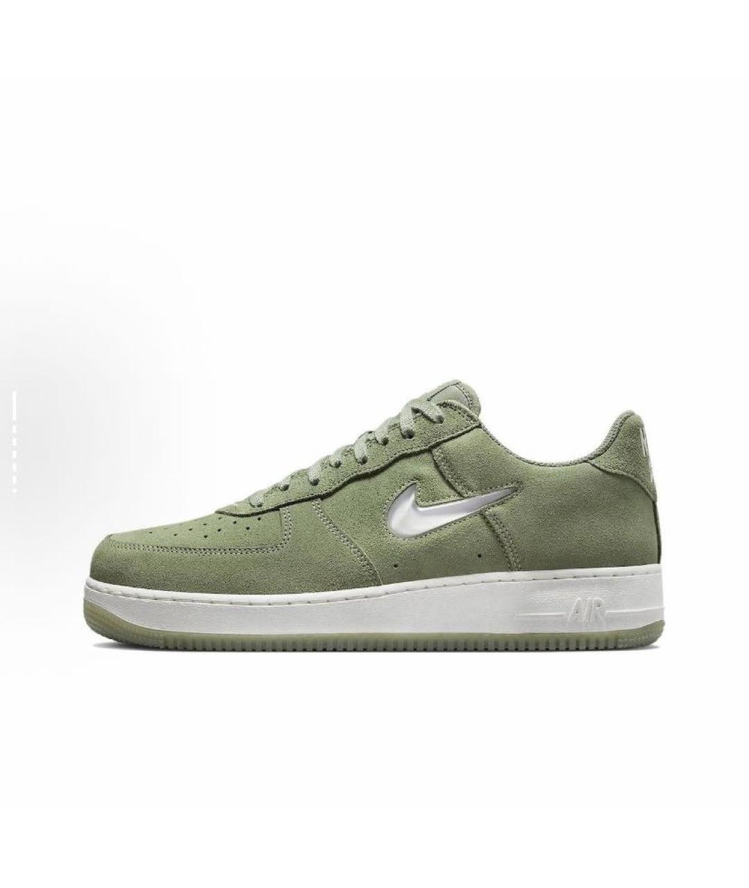 NIKE Зеленые замшевые низкие кроссовки / кеды, фото 7
