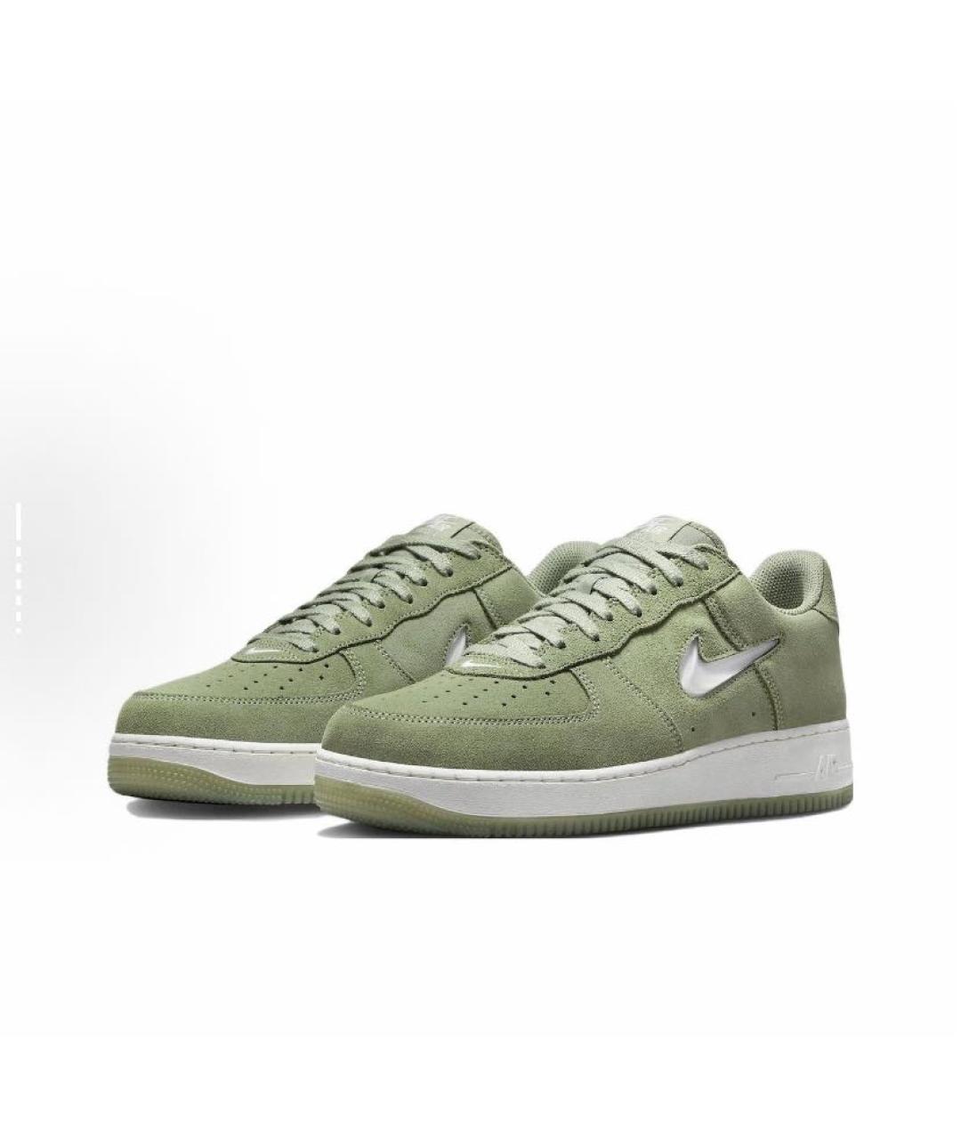 NIKE Зеленые замшевые низкие кроссовки / кеды, фото 5