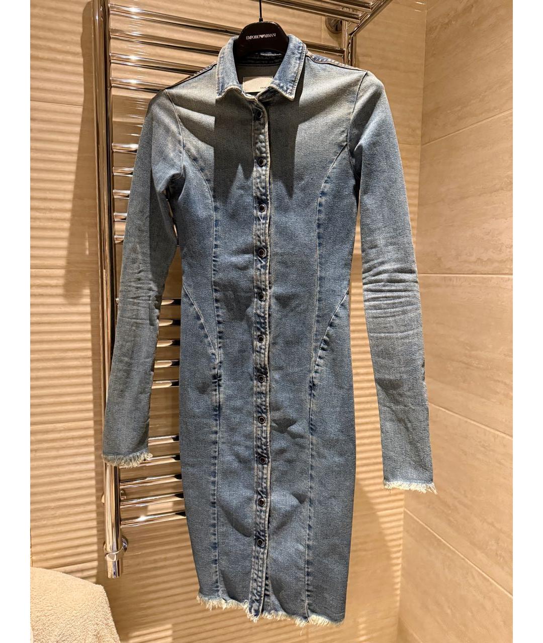 HAIDER ACKERMANN Синее деним повседневное платье, фото 7