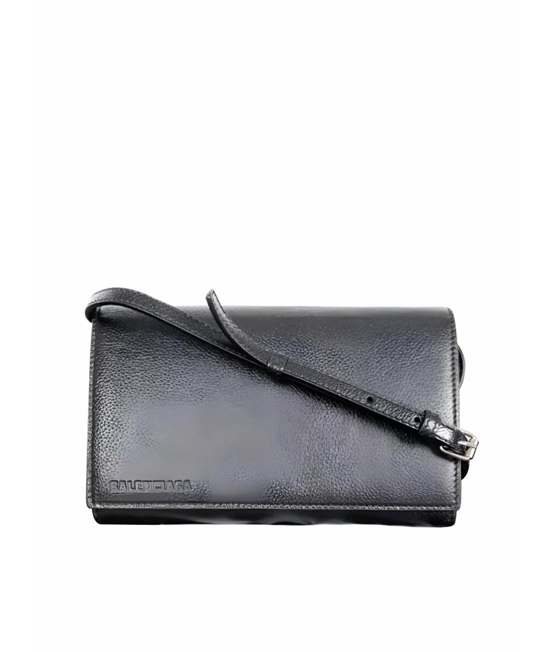 BALENCIAGA Черная кожаная сумка на плечо, фото 1