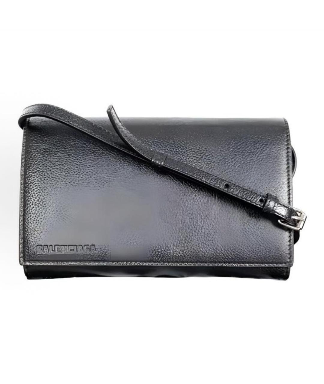 BALENCIAGA Черная кожаная сумка на плечо, фото 4
