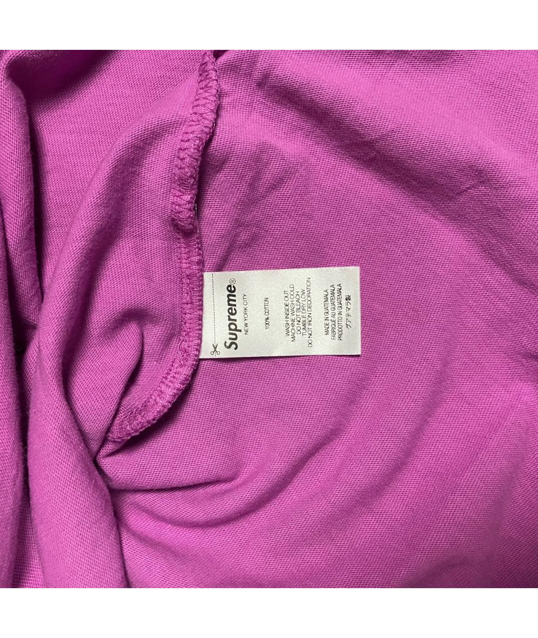 SUPREME Фиолетовая хлопковая футболка, фото 3